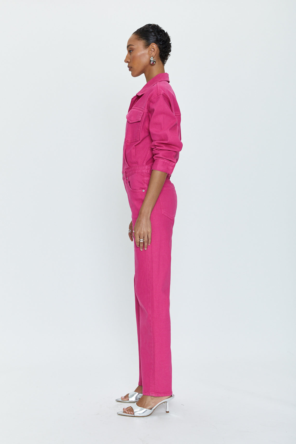 Nikkie Long Sleeve Jumpsuit - Pink Garnet