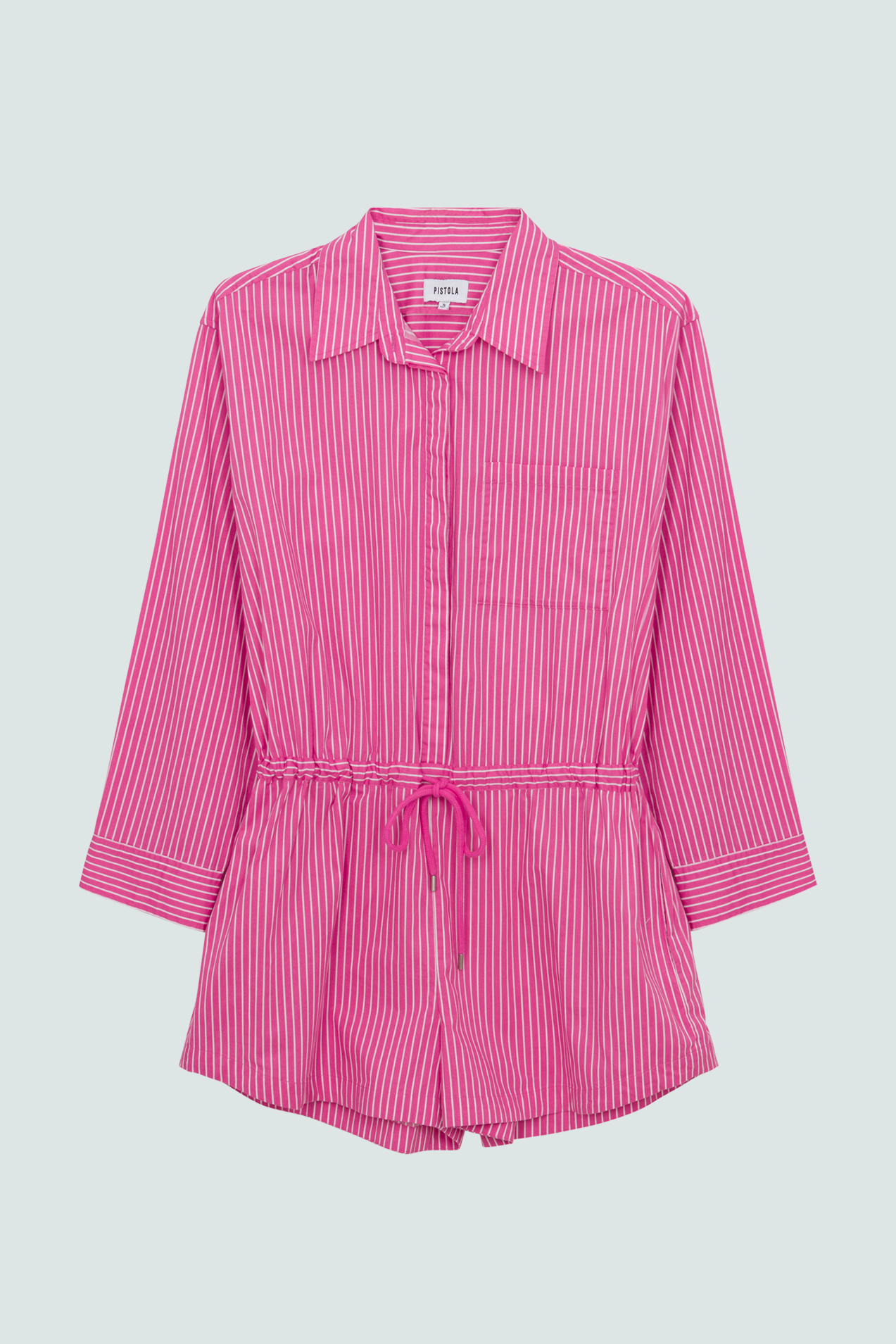 Amelie Romper - Pink Carnation Stripe