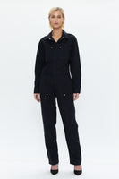Abigail Long Sleeve Carpenter Jumpsuit - Black