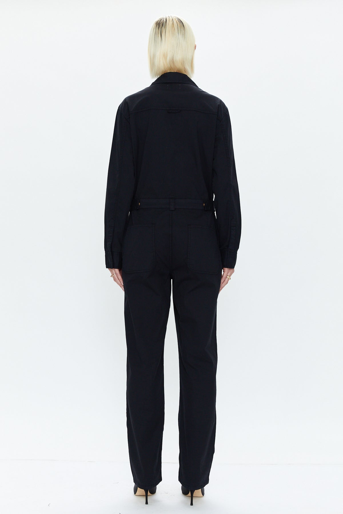 Abigail Long Sleeve Carpenter Jumpsuit - Black