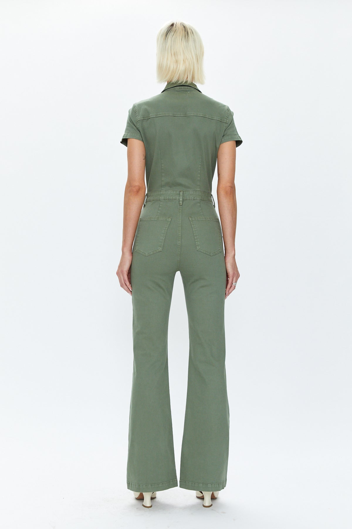 Martina Short Sleeve Flare Jumpsuit - Colonel