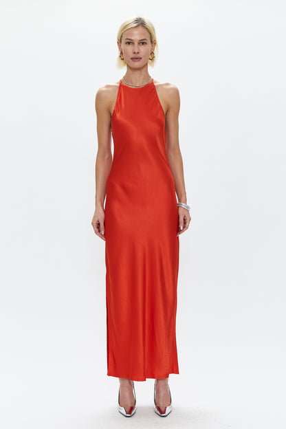 Kristi Halter Slip Dress - Poppy