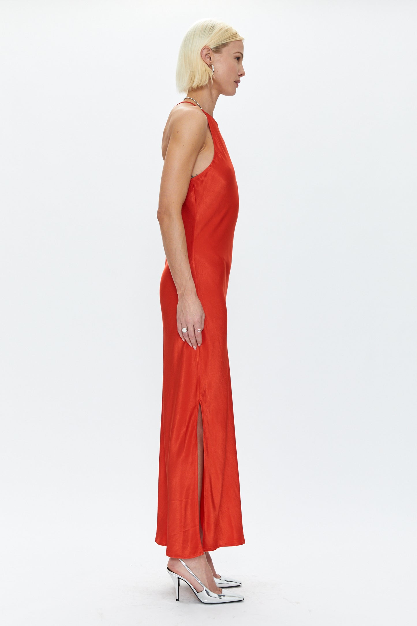 Kristi Halter Slip Dress - Poppy