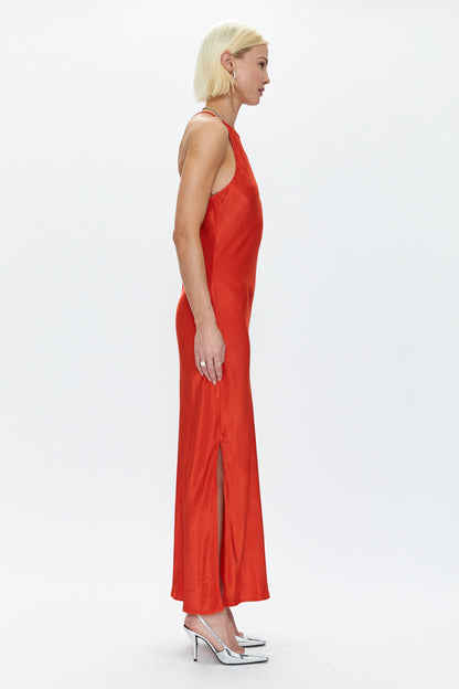 Kristi Halter Slip Dress - Poppy