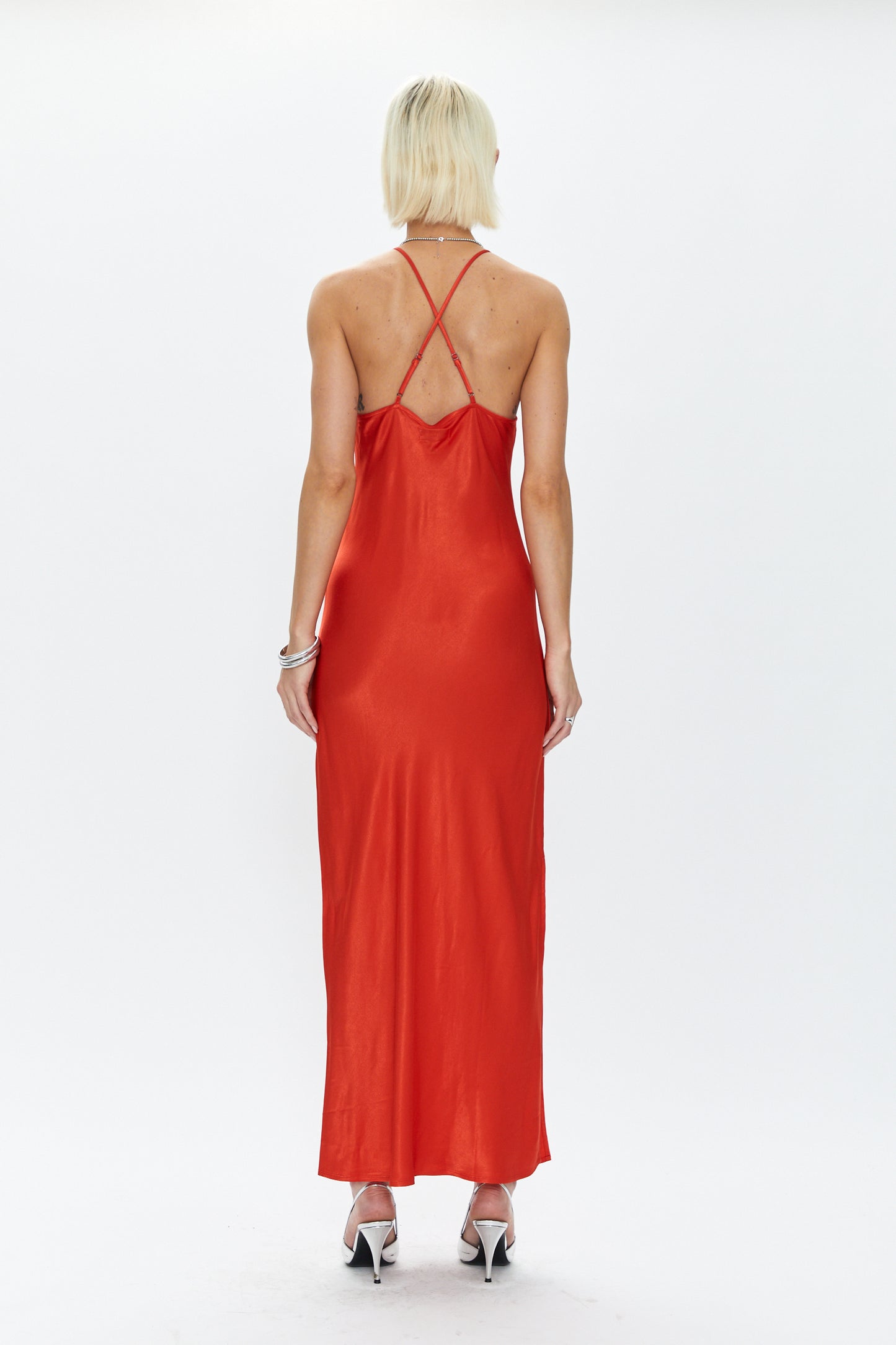Kristi Halter Slip Dress - Poppy