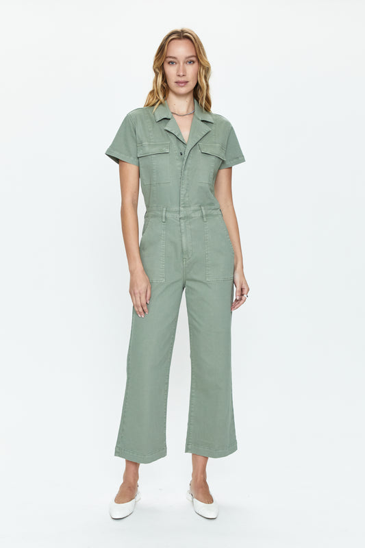 Makenna Utility Wide Leg Jumpsuit - Calvary Olive