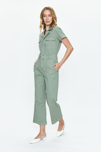 Makenna Utility Wide Leg Jumpsuit - Calvary Olive