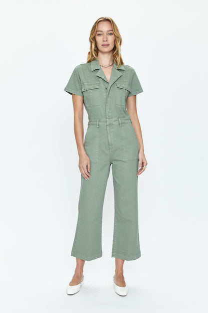 Makenna Utility Wide Leg Jumpsuit - Calvary Olive