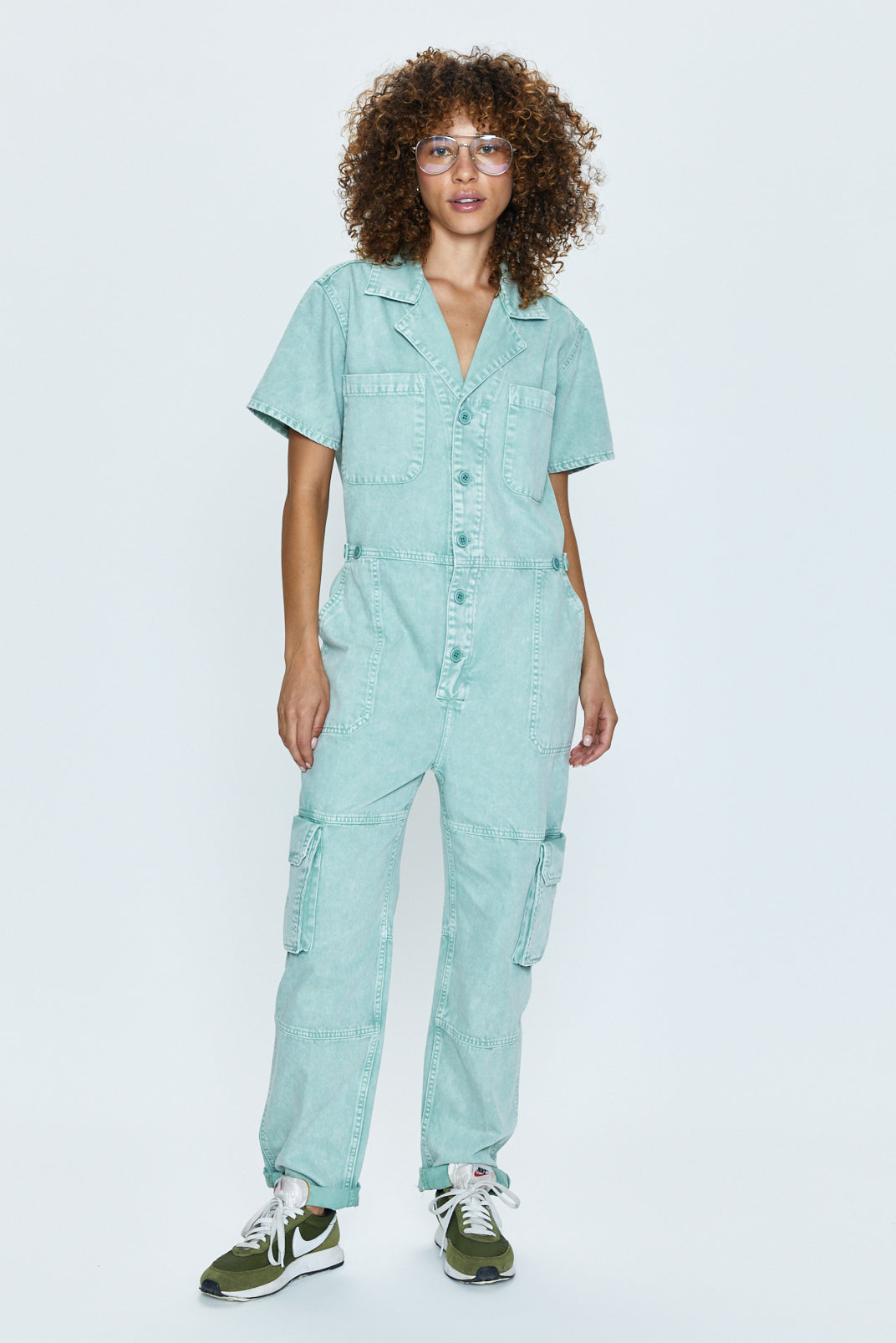 Grover Cargo Jumpsuit - Aloe Snow