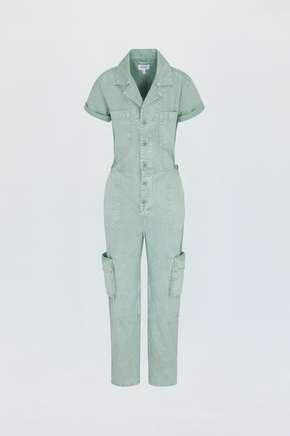 Grover Cargo Jumpsuit - Aloe Snow