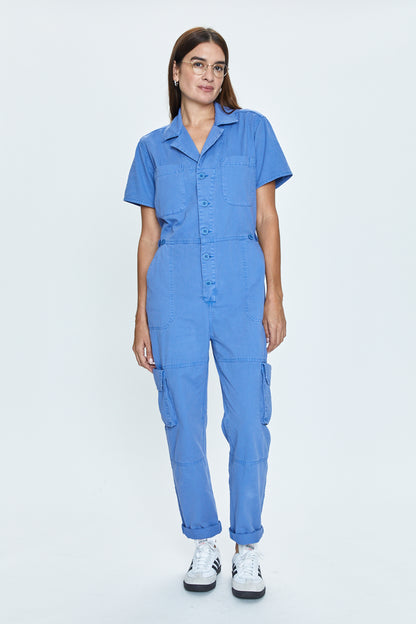 Grover Cargo Jumpsuit - Ocean Blue