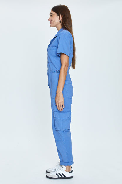 Grover Cargo Jumpsuit - Ocean Blue