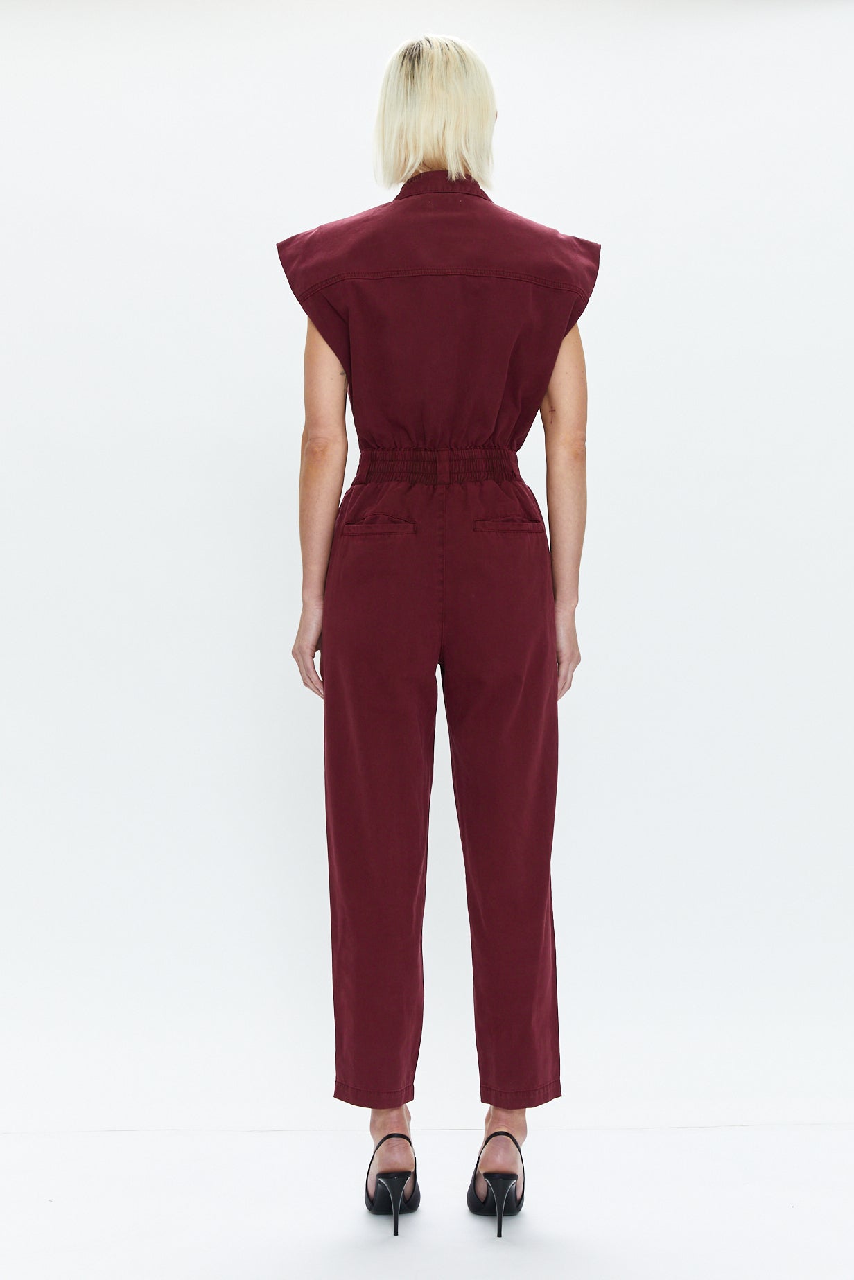 Rosie Smocked Waist Jumpsuit - Bordeaux