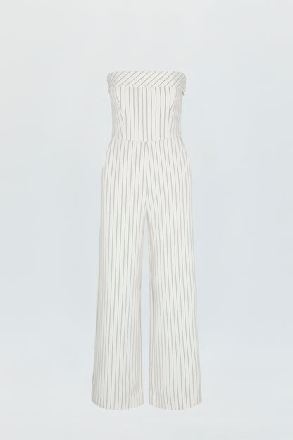 Valentina Jumpsuit - Le Blanc Pinstripe