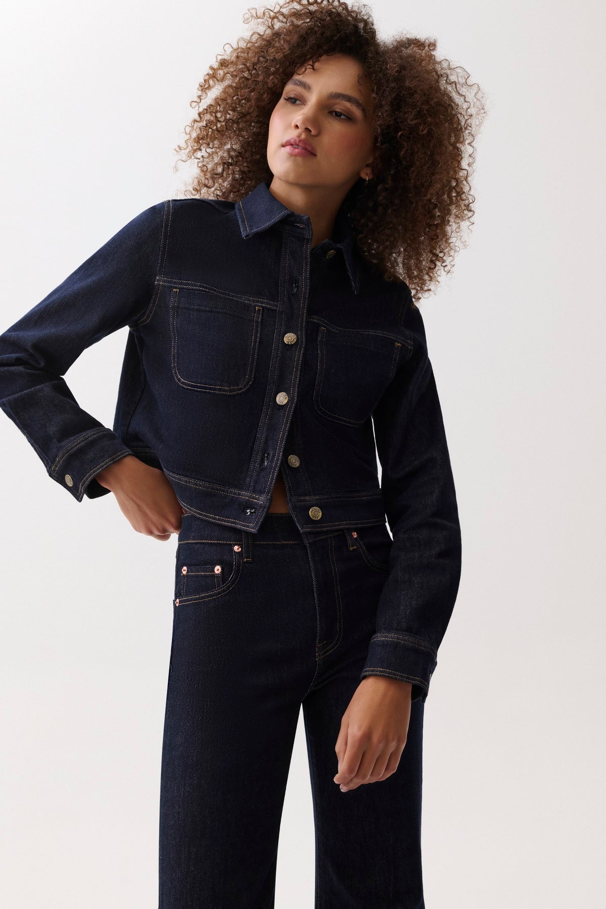 Leonie Cropped Denim Jacket - Nightfall