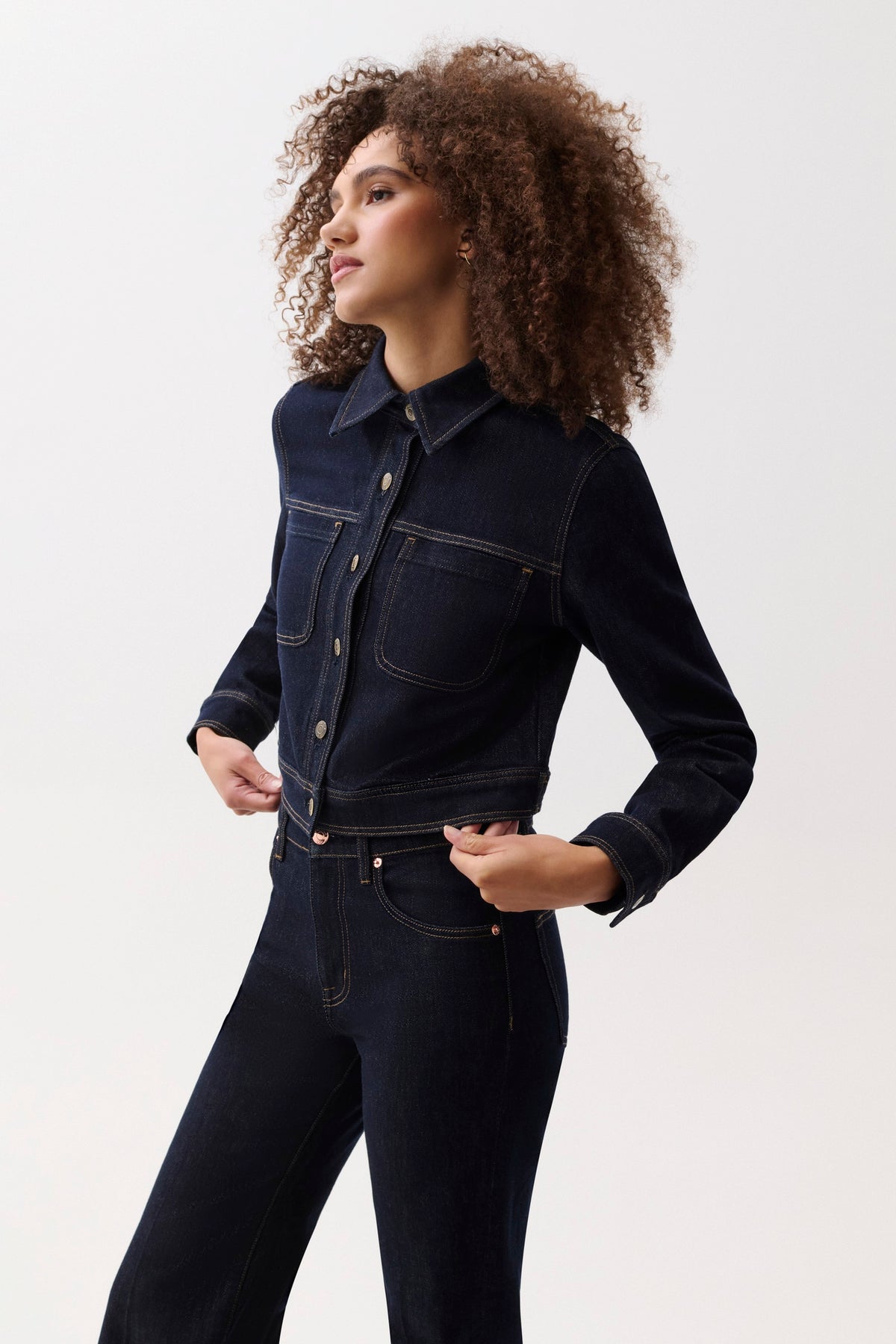 Leonie Cropped Denim Jacket - Nightfall