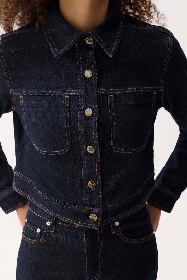 Leonie Cropped Denim Jacket - Nightfall