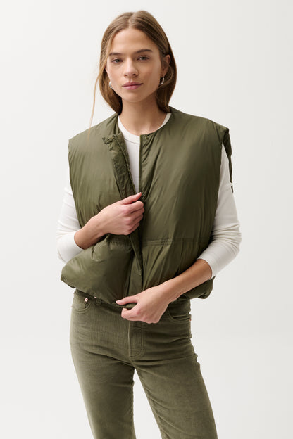 Catarina Nylon Puffer Vest - Ivy