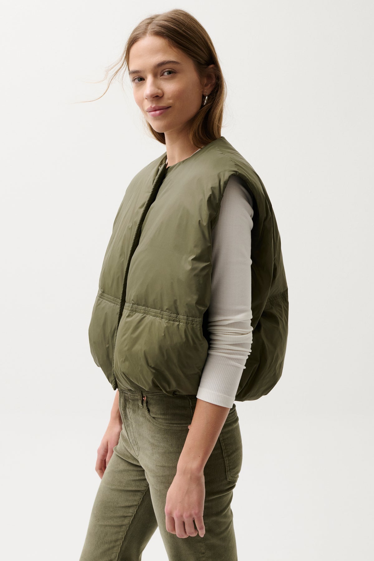 Catarina Nylon Puffer Vest - Ivy