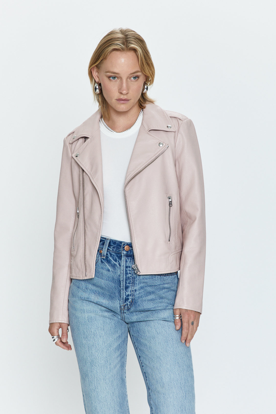 Nicolette Mod Moto Jacket - Mellow Rose