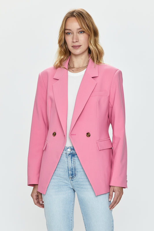 Remy Double Breasted Blazer - Pink Cosmos