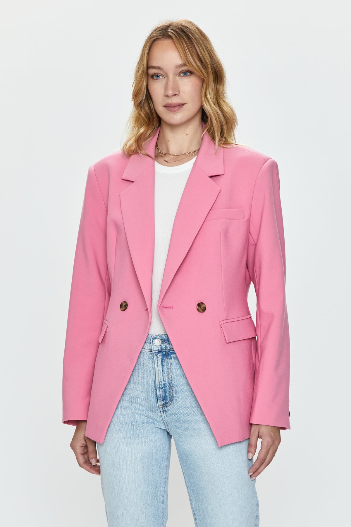 Double breasted blazer pink shop