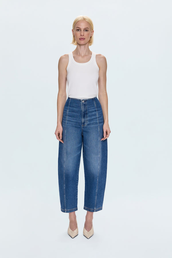 Blair High Rise Seamed Barrel Jean - Soho