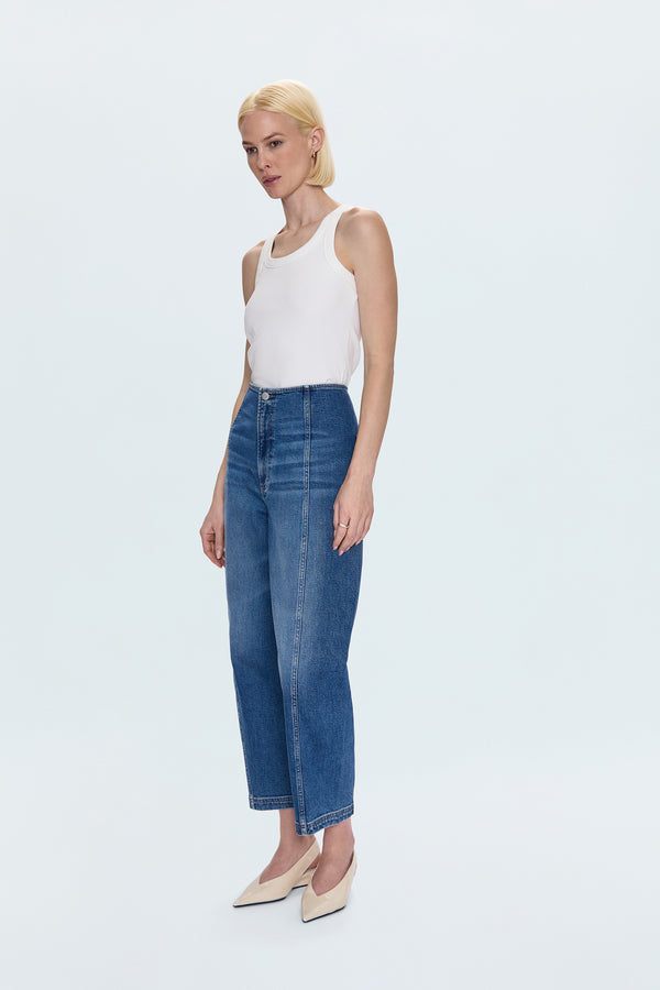 Blair High Rise Seamed Barrel Jean - Soho