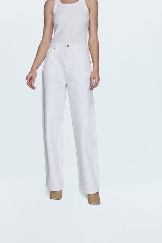Tate High Rise Bowed Wide Leg Jean - Paper White