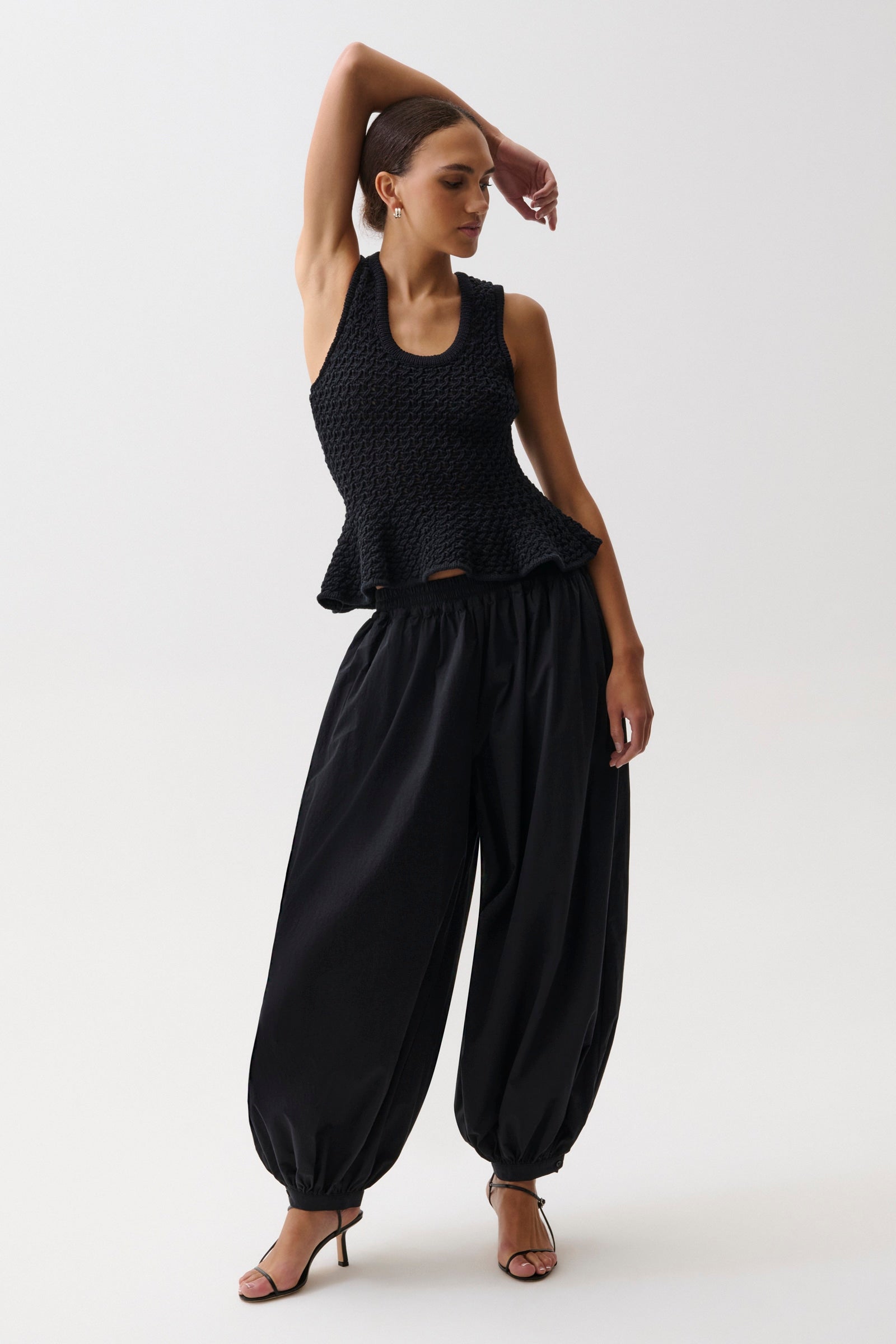 Liya Poplin Balloon Pant - Noir – Pistola Denim