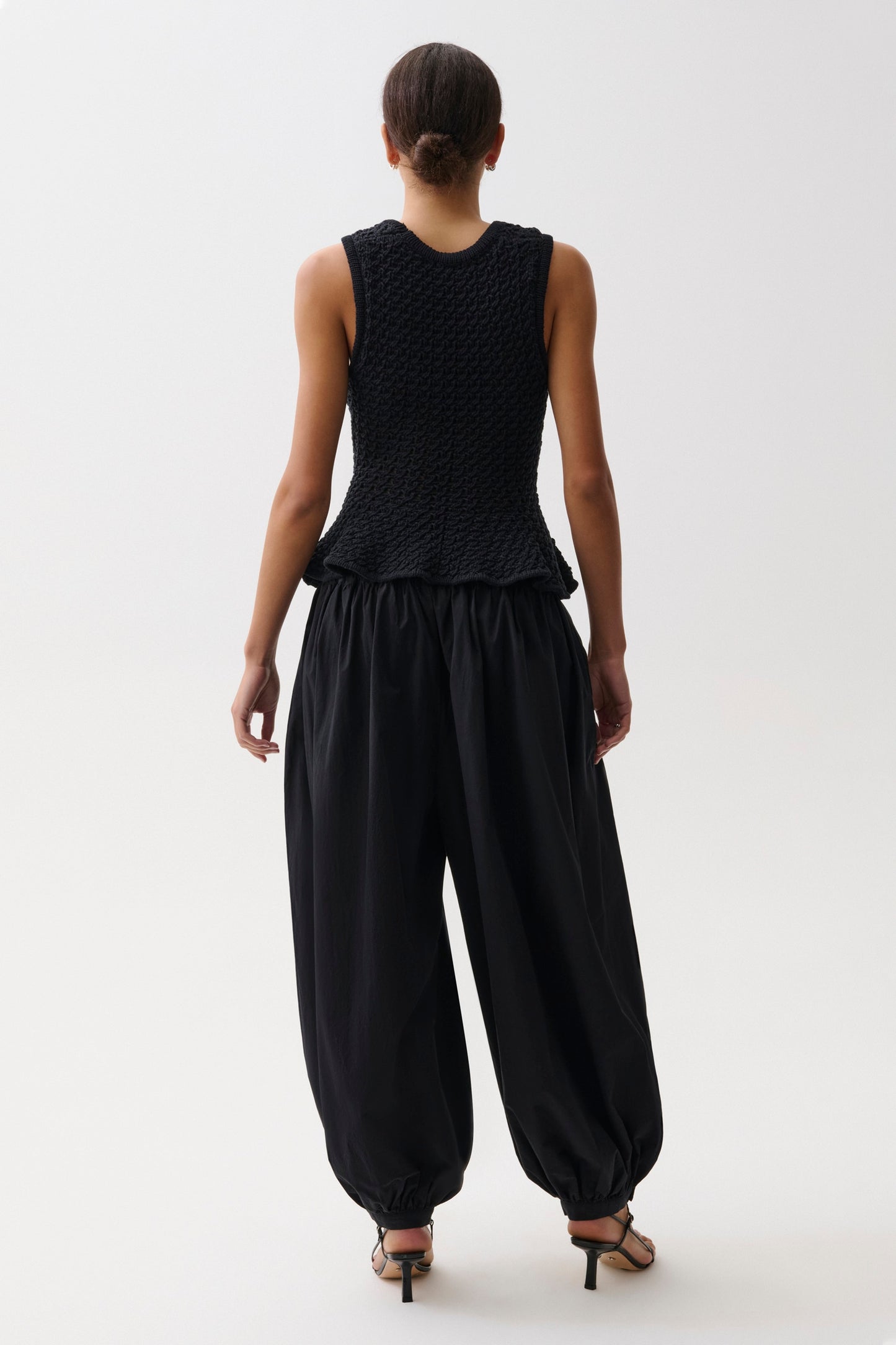 Liya Poplin Balloon Pant - Noir