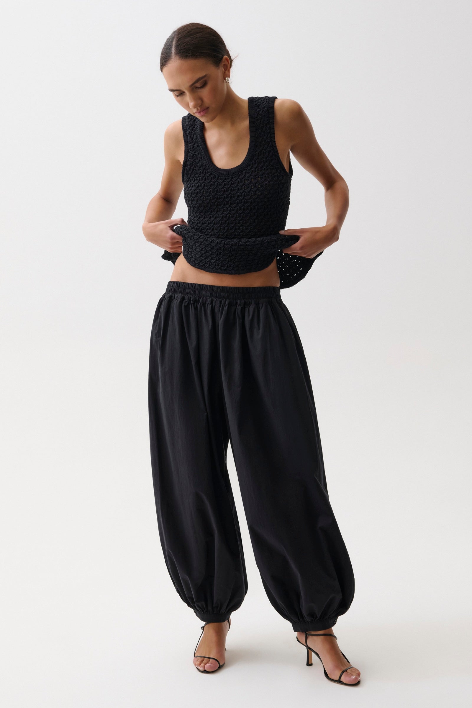 Liya Poplin Balloon Pant - Noir – Pistola Denim