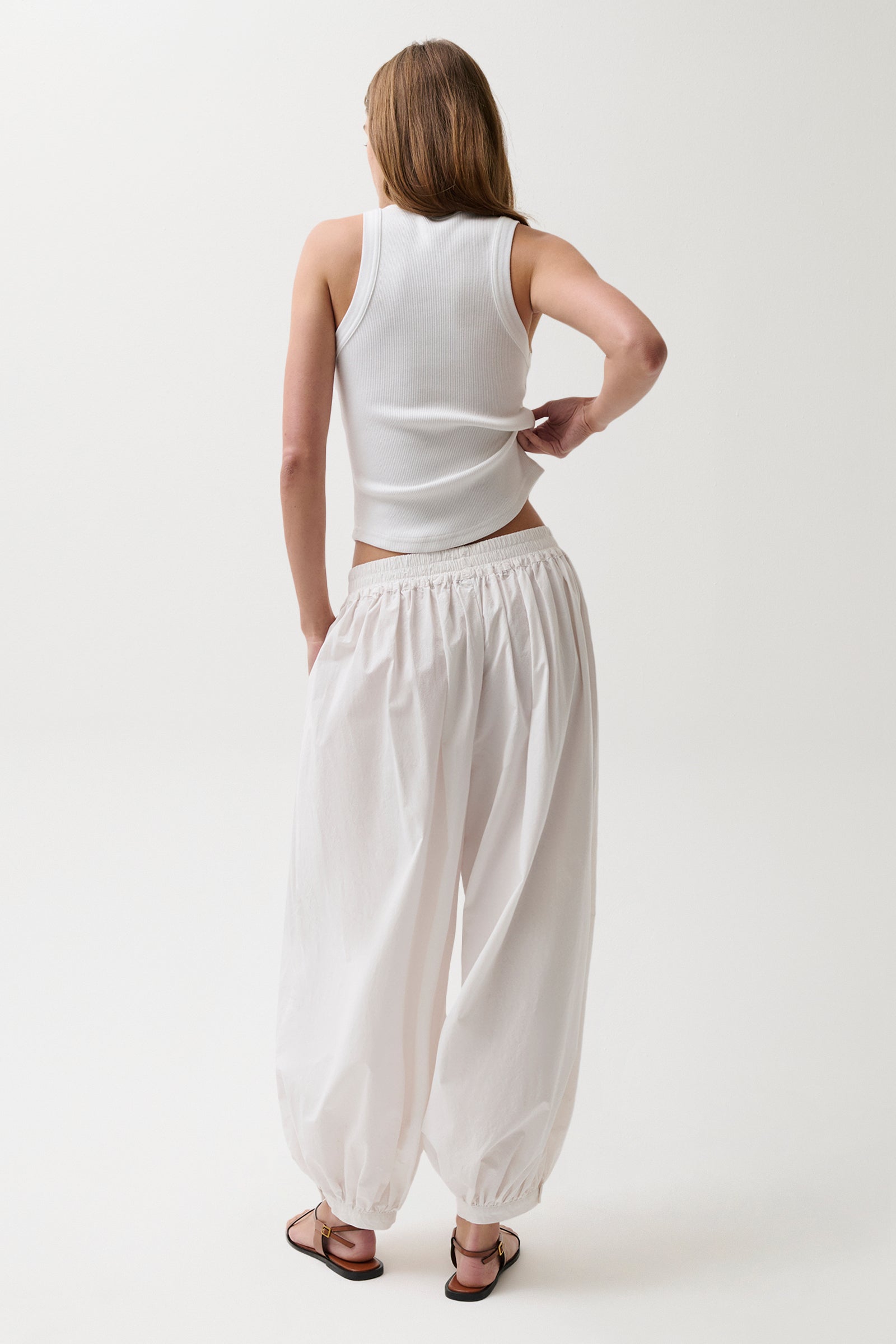 roughlow sheer balloon pants White サイズ2 Liya Poplin Balloon Pant - Le Blanc – Pistola Denim