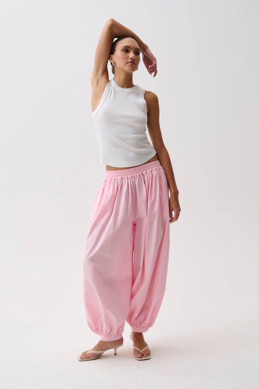 Liya Poplin Balloon Pant - Rosette