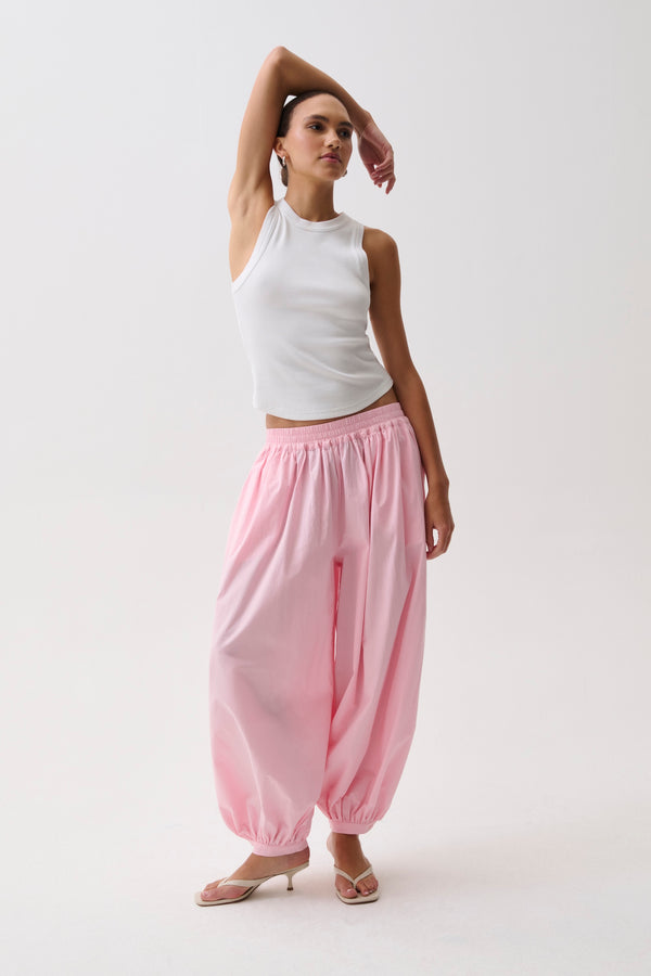 Liya Poplin Balloon Pant - Rosette