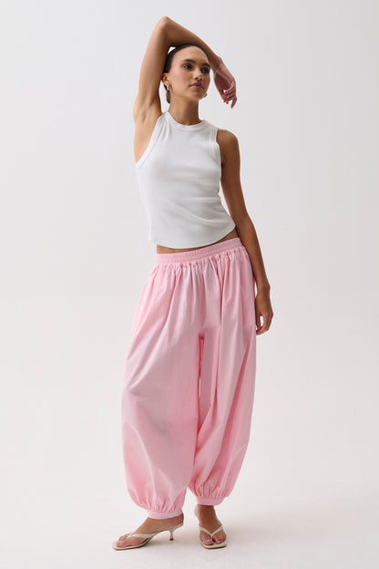 Liya Poplin Balloon Pant - Rosette