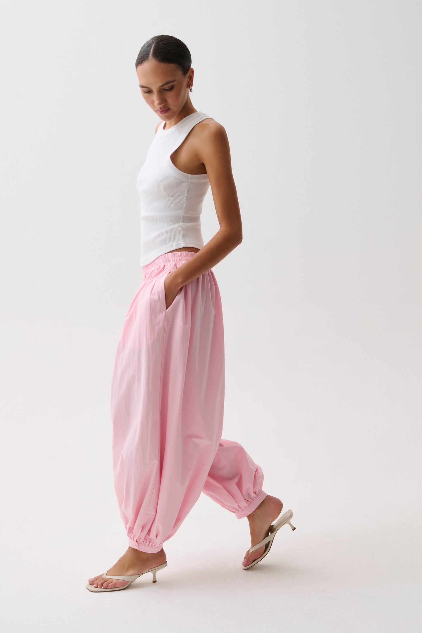 Liya Poplin Balloon Pant - Rosette