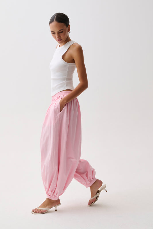 Liya Poplin Balloon Pant - Rosette