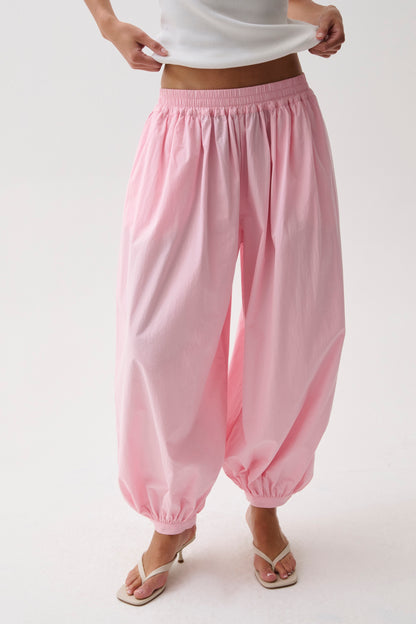 Liya Poplin Balloon Pant - Rosette