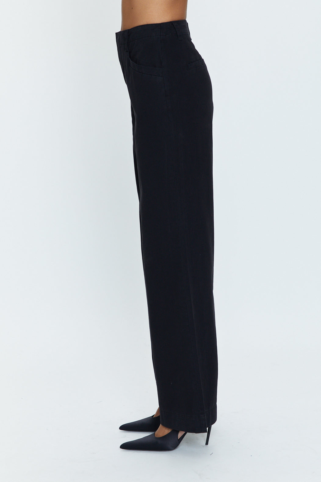 Jasmine High Rise Wide Leg Trouser - Black