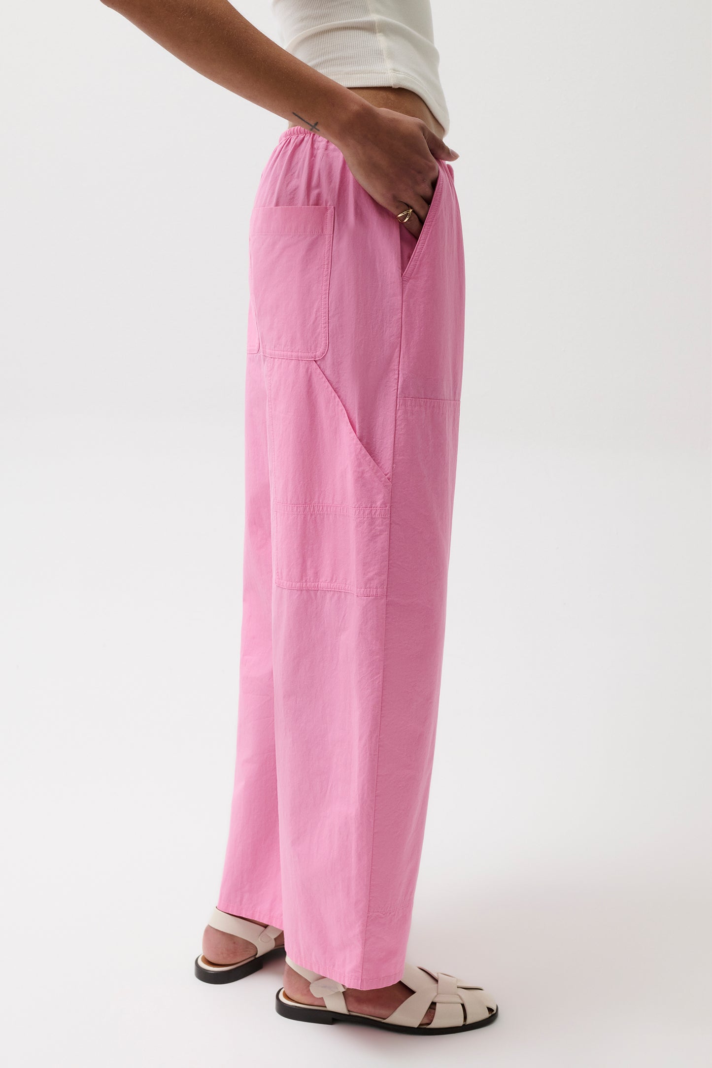 Theo Poplin Pant - Azalea
