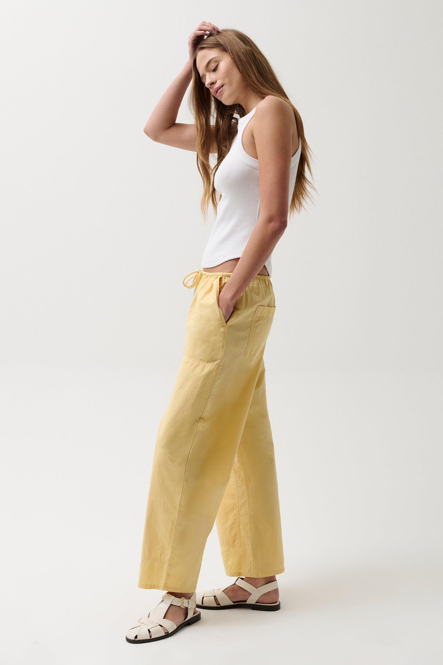 Theo Poplin Pant - Light Turmeric