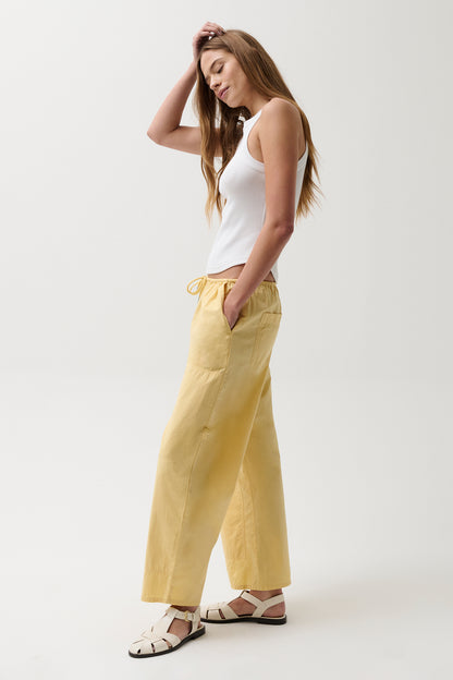 Theo Poplin Pant - Light Turmeric