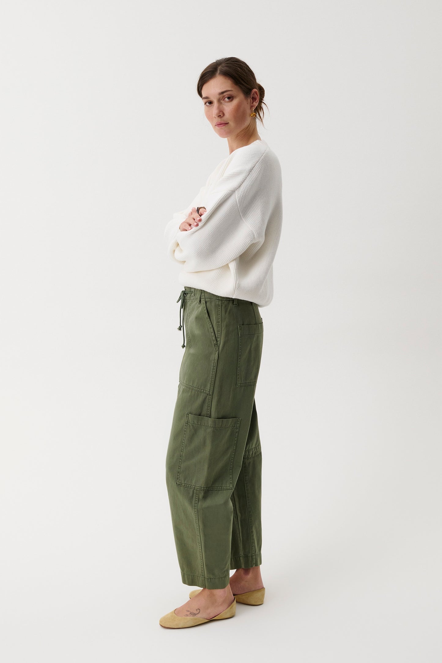 Sabrina Curved Utility Pants - Meadow