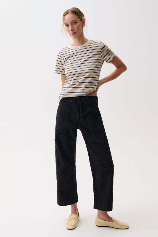 PETITE Sabrina Curved Utility Pants - Washed Black