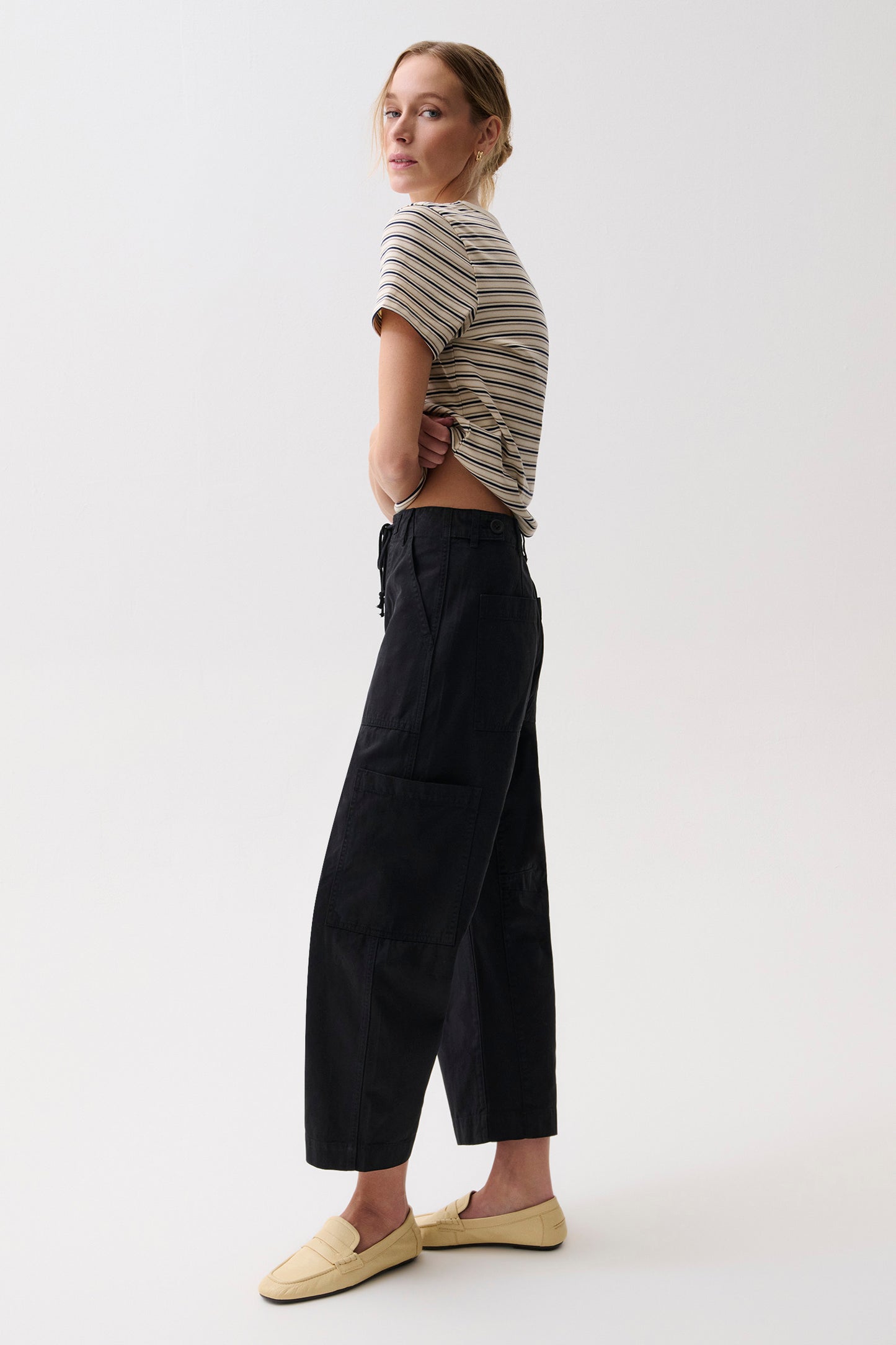 PETITE Sabrina Curved Utility Pants - Washed Black