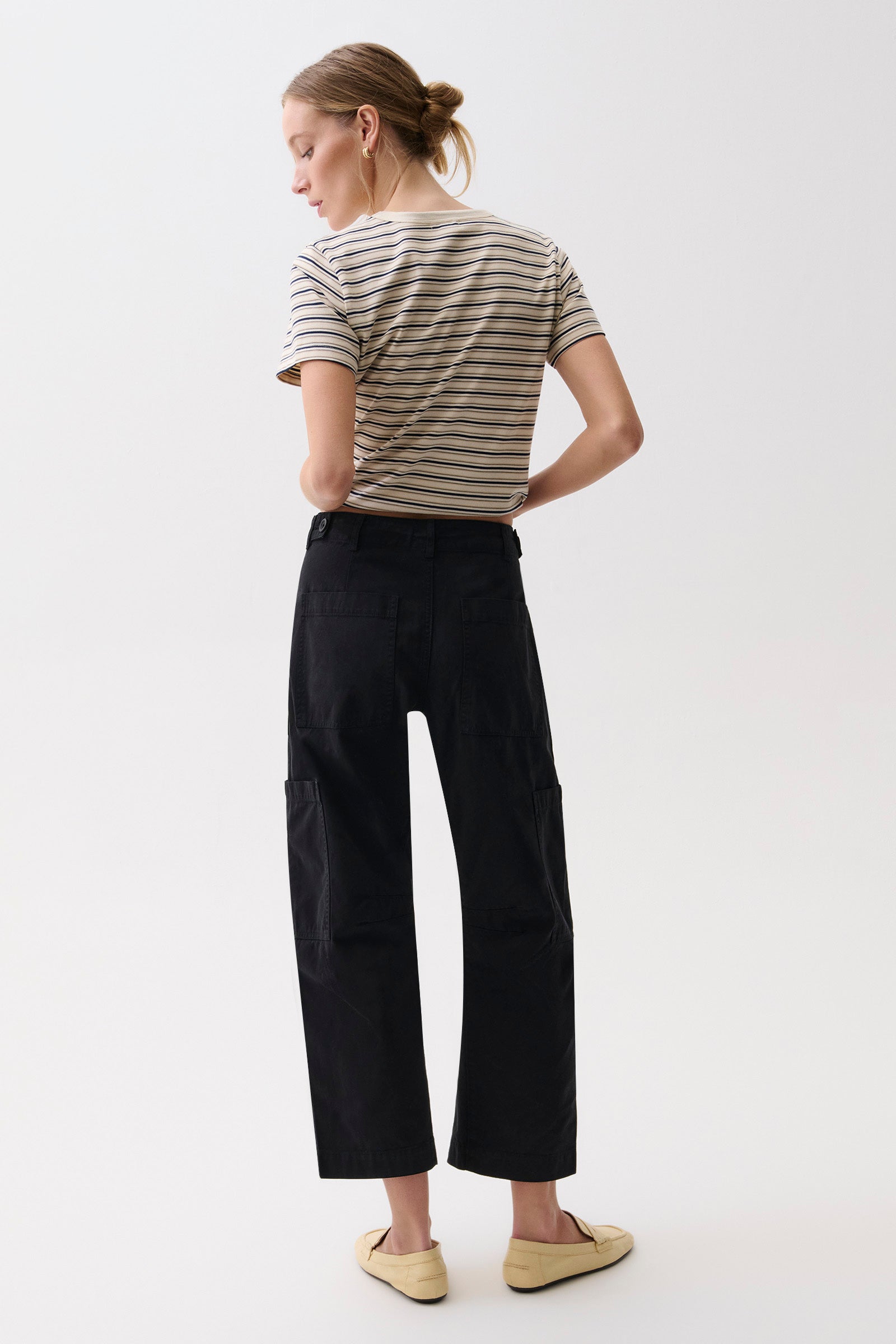 Sabrina Curved Utility Pants - Washed Black – Pistola Denim