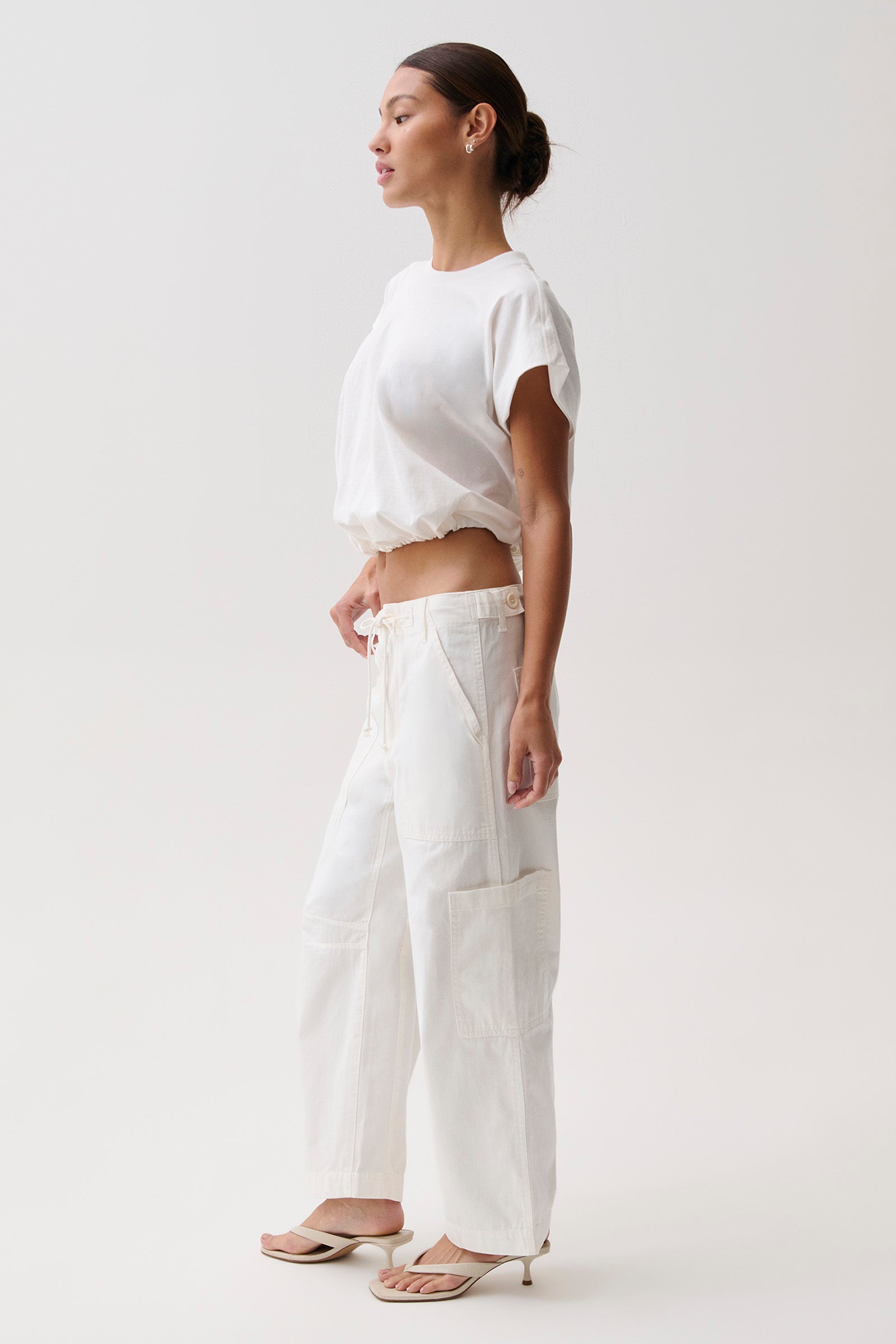 PETITE Sabrina Curved Utility Pants - White – Pistola Denim