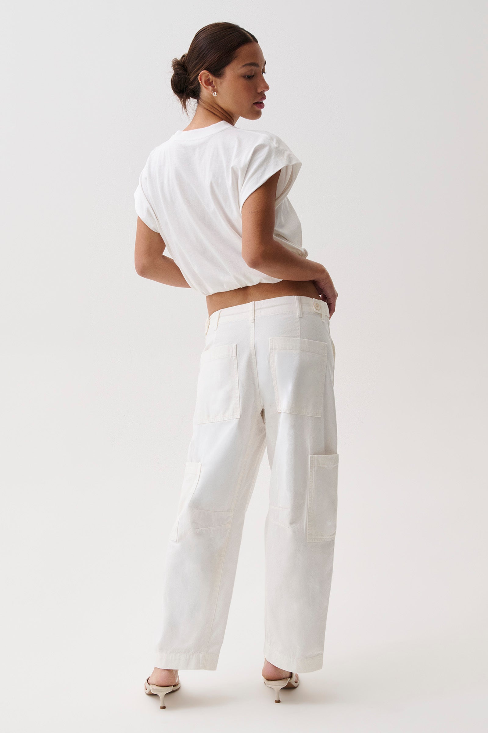 PETITE Sabrina Curved Utility Pants - White – Pistola Denim