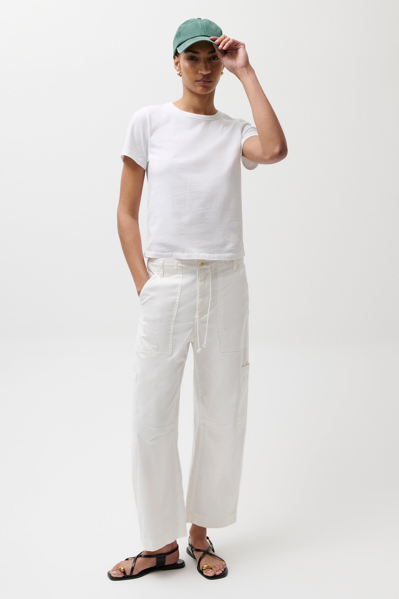 PETITE Sabrina Curved Utility Pants - White – Pistola Denim